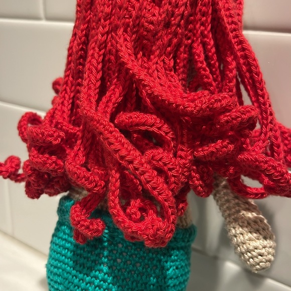 Handcrafted Ariel Little Mermaid Doll Crochet Decor Toy Disney Sea Ocean - Picture 10 of 13